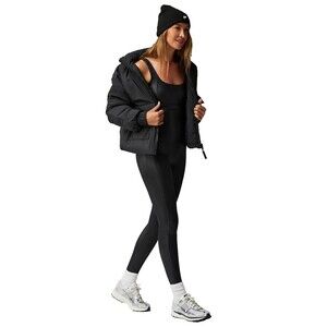 Fabletics Black Puffer Coat XL | Warm Winter Outerwear, Athletic Style